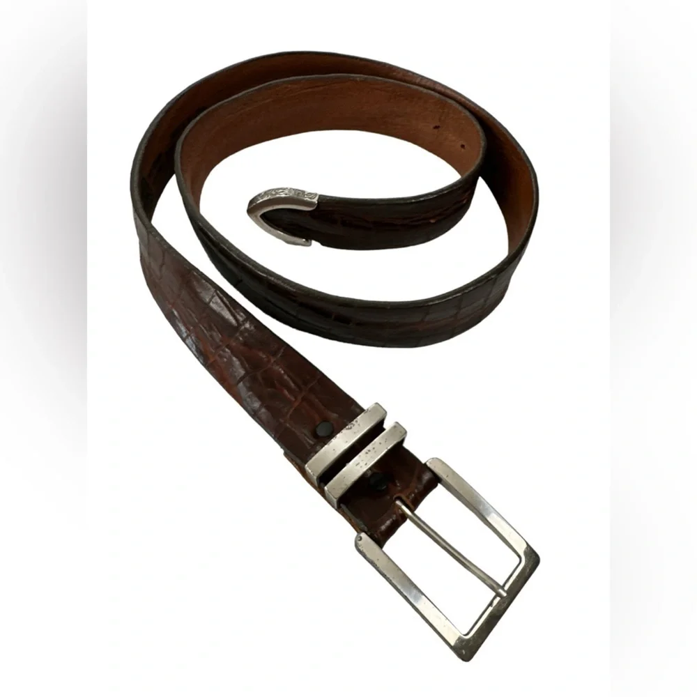 Tony Lama Top Grain Leather Belt Brown Sz 42